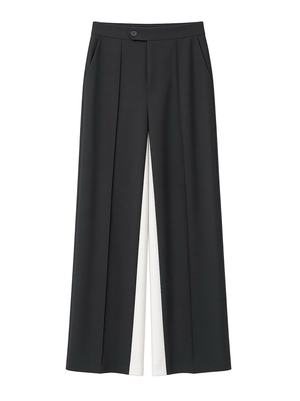 Avec Les Filles High Rise Wide Leg Contrast Stripe Pants Black/White Size 4 NWT